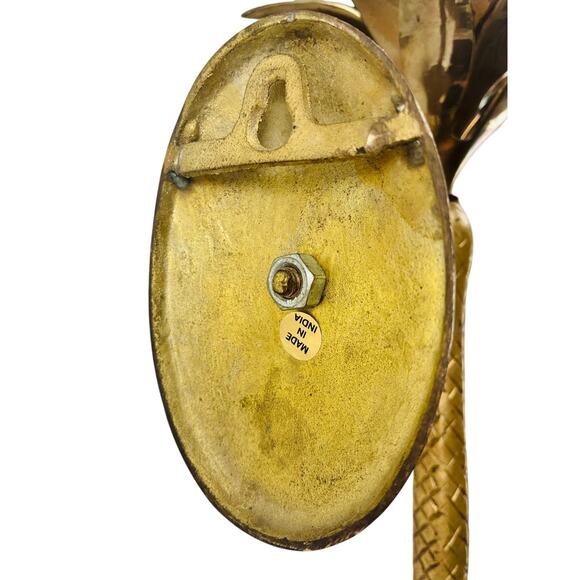 Vintage Brass Wall Sconce – Floral Torch Design – 17” – Made in India - Picture 4 of 4